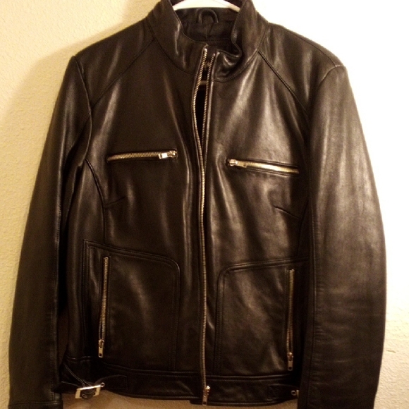 Mossimo Supply Co. Black Leather Jacket - Picture 2 of 5
